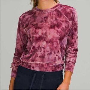 Lululemon Velour Warm Down Crew Interstellar Cassis Multi Tie Dye